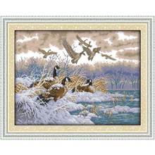 The flying birds in snow day Counted Cross Stitch 11CT 14CT Cross Stitch Set  Cross-stitch Kit Embroidery Needlework 2024 - buy cheap