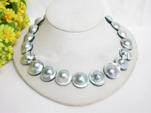21MM 100% NATURAL GRAY SOUTH SEA MABE PEARL NECKLACE 2024 - buy cheap