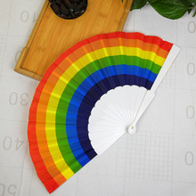 Rainbow Hand Held Folding Fan Dance For Wedding Themed Parties Decoration Fan 100 pcs 2024 - buy cheap