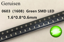 Díodo de luz de led verde brilhante, diodo de luz led 100 smd 0603 de água verde super brilhante 0603*1.6*0.8mm com frete grátis 2024 - compre barato