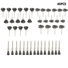 45pcs Mix Brush Set Steel Wire Wheel Brushes Stainless Steel Wire Cup Brush Fits Rotary Tool Accessory 3mm Shank 2024 - buy cheap