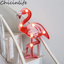 Chicinlife 1 pçs flamingo led night light festa de aniversário decoração do chuveiro do bebê casa lâmpada de mesa de parede crianças fontes do feriado casamento 2024 - compre barato