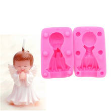 Gadgets Fondant Molds Little Boy Silicone Mold  3D Boy Angel Praying Silicone Candle Mold Baby Party Fondant Cake Decorating 2024 - buy cheap