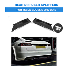 Fibra De carbono Rear Bumper Lip Divisores Flaps Cupwings para Tesla Model S Base 4-Porta Sedan 2012-2015 2 Pçs/set 2024 - compre barato