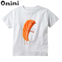 Boys/Girls Sushi Hug Printed T Shirt Kids Short Sleeve Tops Baby Children's Funny White T-Shirt 2024 - buy cheap