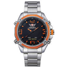 EPOZZ оранжевый Аналоговый и светодиодный цифровые часы мужские 2018 часы с серебристым ремешком из нержавеющей стали мужские роскошные часы от ведущего бренда relogio masculino 2024 - купить недорого