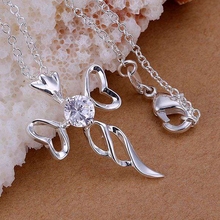 P227 Free Shipping silver plated Necklace, 925 fashion silver jewelry Carefully cross /ECIGUUGM ECIGUUGM 2024 - buy cheap