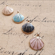 20*25MM KC Gold 24Pcs Shell Shape Glazing Pendants Alloy Pendants Jewelry Charms 2024 - buy cheap