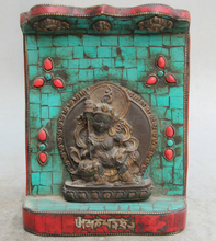 Песня voge gem S2289, 8 дюймов, старая непальская Бирюзовая вашравана на льве, бог-защитник Будда, храм танка 2024 - купить недорого