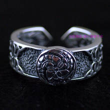 Резное серебряное кольцо с открытым дизайном и линиями ветра Tengba, импорт Таиланда 2024 - купить недорого