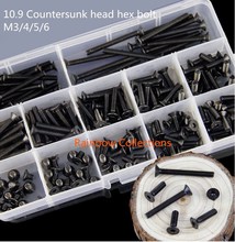 Grade 10.9 Carbon Steel Countersunk head hex bolt bolts M3 M4 M5 M6 screws Countersunk head hex screw bolts 2024 - buy cheap