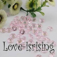 Frete grátis-1000pcs 4 quilates (10mm) rosa diamante confete para casamento mesa de envio-novo 2024 - compre barato