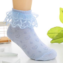 Toddlers Cotton Baby Girl Socks Kids Ruffled Meias Infantil Knitted Lace girls Socks white mesh thin summer lace sock 2024 - buy cheap