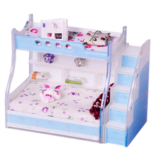 1/12 Miniature Children Bunk Bed Double Bunk Dollhouse Bedroom Furniture Kids Pretend Play Toy #3 Dolls House Accessories 2024 - buy cheap