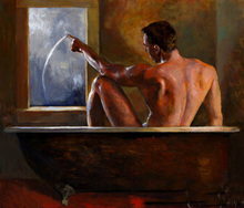 Wholesale art oil painting -TOP COOL ART oil painting--NUDE NUD MALE MAN STRONG ART -gay -36" -Free shipping cost 2024 - buy cheap