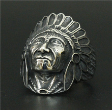 Size 8-13 American Pioneers Ring 316L Stainless Steel Cool Fashion Mens Indian Ring 2024 - buy cheap