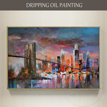 Хит продаж, высокое качество, ручная роспись, абстрактная Нью-Йоркская живопись маслом на холсте, абстрактная городская живопись маслом для декора 2024 - купить недорого
