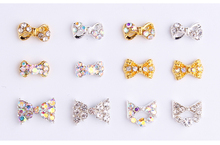 100Pcs/lot False nail bow, bow nail gem, diamond nail art, 3D Nail gems, nail charms, nail jewelry, nail jewels, 3D nail bow,JH1 2024 - buy cheap