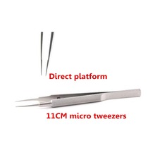 stainless microsurgical ophthalmology instruments 11cm microscopic tweezers Direct platform tweezers forceps experimental tool 2024 - buy cheap