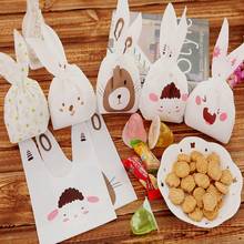 Hot Selling 10pcs Cute Rabbit Ear Cookie Bags Gift Bag For Candy Biscuits Snack Baking Package Bunny Event Party Supplies Easter 2024 - buy cheap