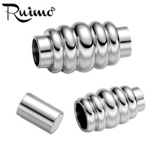 Полировка RUIMO, нержавеющая сталь 316l, размер отверстия 4 мм, спиральный магнитный крючок, магнитная застежка 16*9 мм, застежка для браслета, Ювелирная фурнитура 2024 - купить недорого
