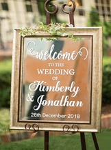 Personalized Welcome to Wedding Decal Sign for Mirror Board Removable Wedding Decorate Custom Name Date Vinyl Art Stickers S432 2024 - buy cheap