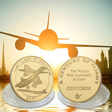 Moneda de desafío de Metal dorado, decoración del hogar, primer avión supersónico del mundo, moneda chapada en oro de 24k 2024 - compra barato