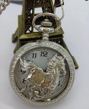 Новые модные кварцевые Серебристые наручные часы с откидной крышкой в виде лошади, ковбойские наручные часы в стиле стимпанк с цепочкой, мужской подарок PO7488 2024 - купить недорого