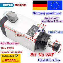 DE ship free VAT 3KW ER20 AIR-COOLED SPINDLE MOTOR 220V 18000rpm 300Hz 4pcs Bearings for CNC ENGRAVING MILLING GRIND 2024 - buy cheap