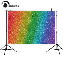 Allenjoy colorido arco-íris fotografia pano de fundo estúdio flash glitter estrela crianças festa de bebê photocall photobooth shoot 2024 - compre barato