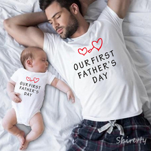Camiseta a juego familiar de verano, pelele para Padre, Hijo y bebé, ropa informal de algodón para el primer día del padre 2024 - compra barato