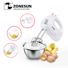 ZONESUN Household Mini Handheld Electric Mixer Automatic Stirred Bake Ware Dough Egg Cream Stirrer Kitchen Tools Cake Baking 2024 - buy cheap