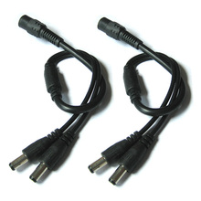 2 pcs DC 1 a 2 Cabo De Alimentação Splitter 1 Fêmea para 2 masculino Cabo de 5.5x2.1mm para Câmera de CCTV 2024 - compre barato