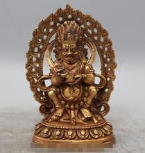 Free shipping S03116    7" Old Tibet Tibetan Buddhism Bronze Gild Mahakala Wrathful Deity Buddha Statue 2024 - buy cheap