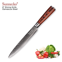 SUNNECKO 8 "дамасский нож для нарезки 73 Layesr японский VG10 стальное лезвие кухонные ножи кухонные Sashimi ножи с деревянной ручкой 2024 - купить недорого