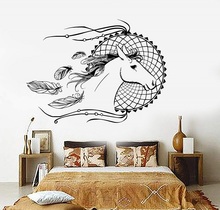 Adesivo de parede de vinil, adesivo apanhador de sonhos, decoração de quarto com cavalo, presente exclusivo 2sh2 2024 - compre barato