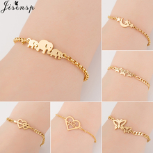 Jisensp Elephant Butterfly Bracelets Bangles Animal Chain Link Bracelet Female Stainless Steel Bracelets for Women Accessories 2024 - купить недорого