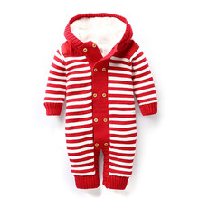 Baby Romper Thick Fleece Warm Cardigan for Winter Kids Knitted Sweater Infant's Climbing Clothes Hooded Girl Boys Outwear CL0434 2024 - buy cheap