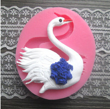 Frete grátis bonito swan em forma de moldes fondant fondant bolo decoração molde por atacado moldes de silicone chocolate eco-friendly 2024 - compre barato