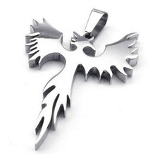 Stainless Steel Phoenix Bird Firebird Pendant Biker Mens Necklace 2024 - buy cheap