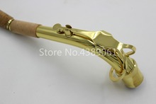 Ouro de bronze laca alto saxofone dobrado pescoço alta qualidade novo saxofone conector instrumento musical acessórios 2024 - compre barato