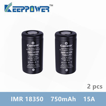 2 pcs KeepPower  IMR 18350 battery IMR18350 750mAh 15A max discharge li-ion high drain battery 3.7V drop shipping Original 2024 - buy cheap