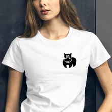 Camiseta de algodón con estampado de hipopótamo para mujer, camisetas divertidas de amantes de los animales, blusas acogedoras Hipster Tumblr de verano 2024 - compra barato