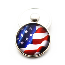 Hot Sale 20pcs/lot 20mm High Quality  United States Drifting Flag Glass Snap Buttons Fit Ginger Snap Necklace Bracelet Jewelry 2024 - buy cheap