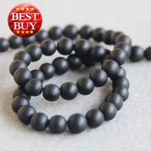 (Min Order1) 8mm Fashion Natural Black Onyx Beads Round DIY Stone Hand Made Beads 15inch Grind Arenaceous Jewelry Making Design 2024 - buy cheap