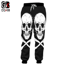 OGKB Fashion Harem Pants Women Men Skeleton Bone 3d Printed Sweat Pants Sweatpants Man Fitness Slim Fit Trousers Dropship 2024 - buy cheap