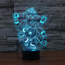 Ganesh LED RGB Remote Touch Table Lamp for Christmas Atmosphere 3D Night Light Lampara 7 Color Changing USB Indoor Lamp 2024 - buy cheap