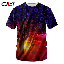 CJLM-Camiseta con estampado 3d de árboles en el bosque para hombre, ropa de verano de secado rápido, de marca, 7XL talla grande, novedad de 2018 2024 - compra barato