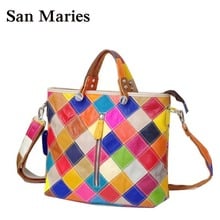 San Maries Genuine Leather Large Tote Bag For Women Shoulder Bags For Girls Luxury Handbags Women Bags Designer Brand Famous 2024 - buy cheap