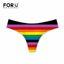 FORUDESIGNS Mix-color Rainbow Pattern Sexy Women Seamless Underwear Panty G String Thongs Low Waist Crotch Thongs Brief for Lady 2024 - buy cheap